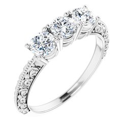 Diamond 3-Stone Anniversary Ring or Mounting